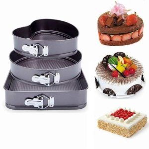 3 Piece Multi Shape Cake Mold Set – Black