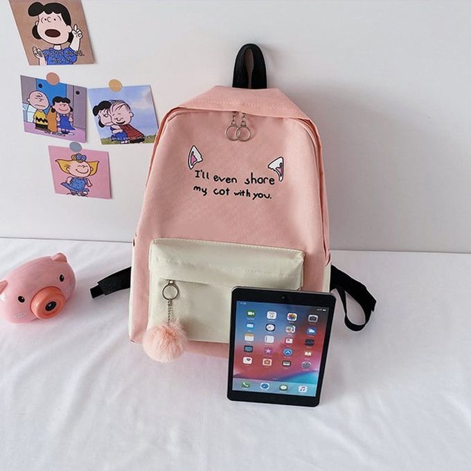 Schoolbag Girls' Korean-Style Junior High School Casual Waterproof Backpack Large Capacity Four-Piece Setulzzang Backpack