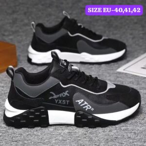 Chunky Sneakers for Men – Soft Sole Running Shoes, Fashion Casual Woven Leather, Breathable, Height-Increasing Platform