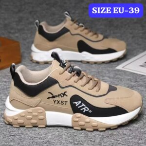 Chunky Sneakers for Men – Soft Sole Running Shoes, Fashion Casual Woven Leather, Breathable, Height-Increasing Platform