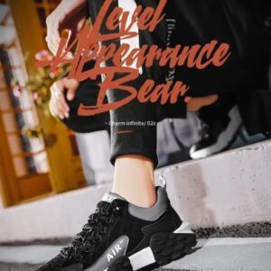 Chunky Sneakers for Men – Soft Sole Running Shoes, Fashion Casual Woven Leather, Breathable, Height-Increasing Platform