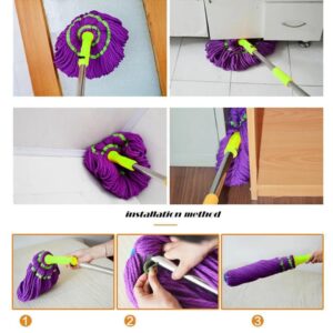 Self-Winning Rotary Mop, Smart Windows House, Kitchen Tiles, Wash Floors, Cleaning Cloth, Children's Nightgown, Replaceable, 360 Degrees