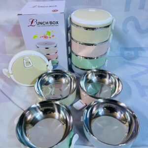 4 Layer Lunch Box Tier Stainless Steel Thermal Insulated Stackable Hot Food Container Boxes